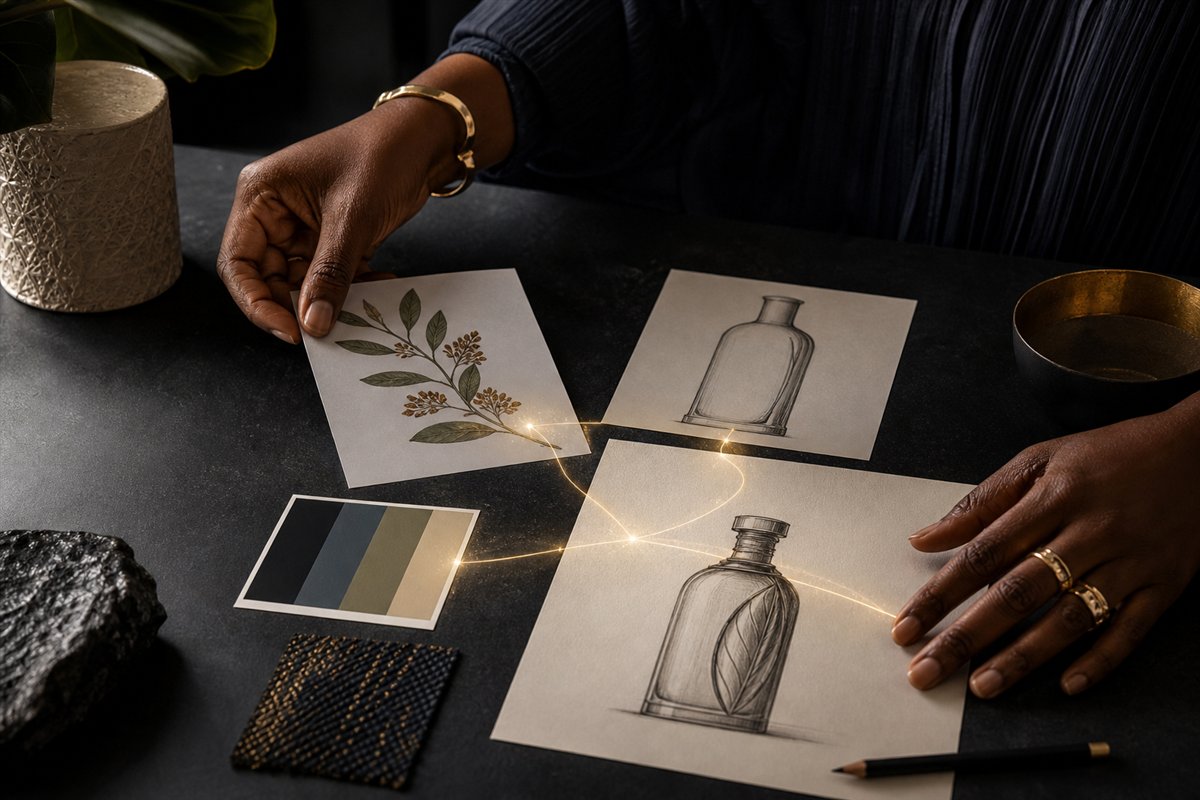 Creative director building an original bottle concept